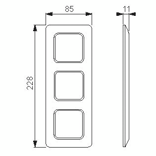 Peitelevy ABB Jussi 2513P 3-osainen