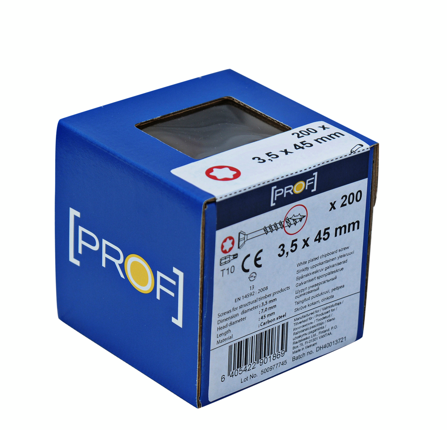 TRÄSKRUV T10 3,5X45 FZB 200ST PROF