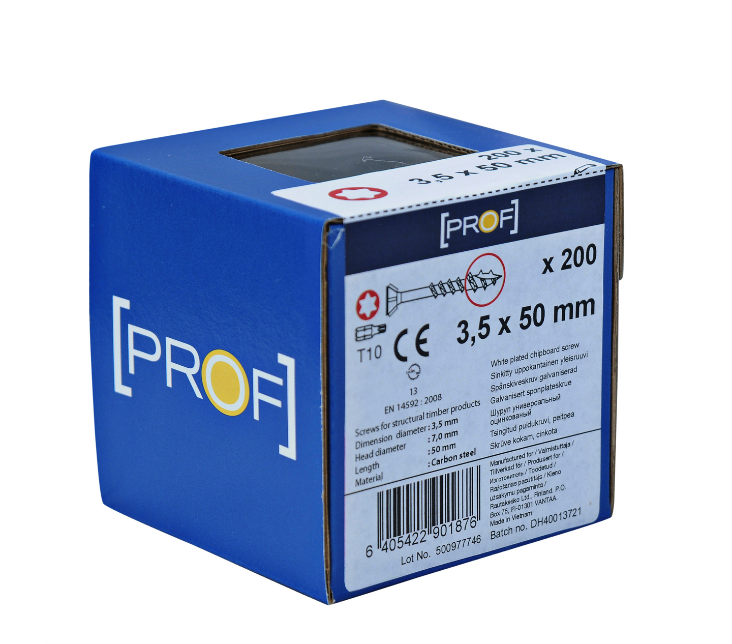 TRÄSKRUV T10 3,5X50 FZB 200ST PROF