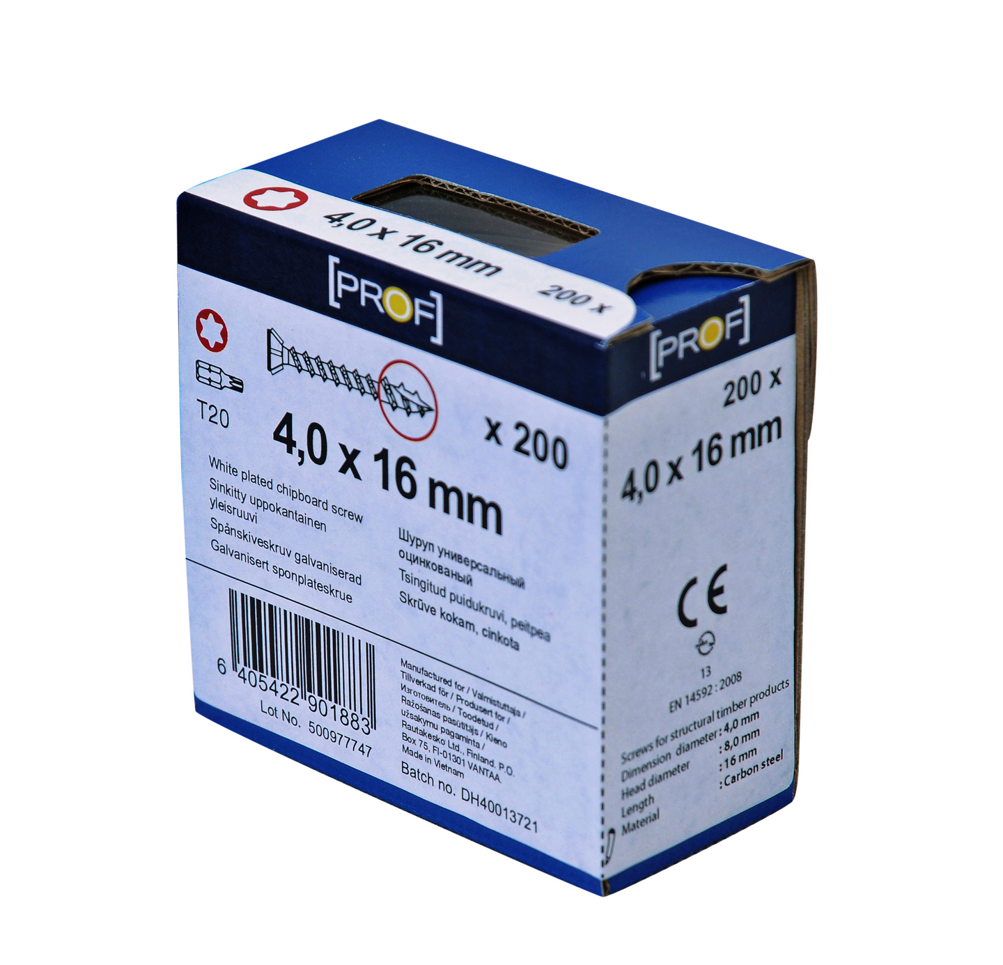 TRÄSKRUV T20 4X16 FZB 200ST PROF