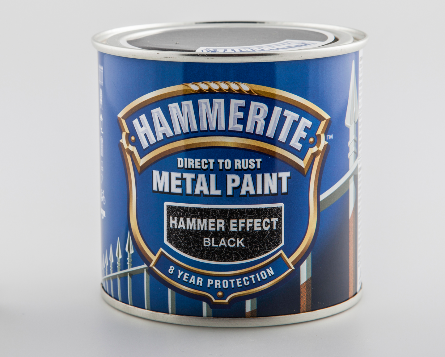 Hammarlack Hammerite Hammered Finish Högblank Svart 250ml KRauta