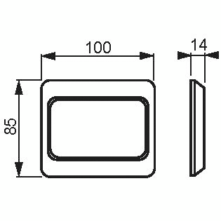 Peitelevy ABB Jussi 2521-100P 1-osainen 100mm