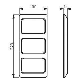 Peitelevy ABB Jussi 2523-100P 3-osainen 100mm