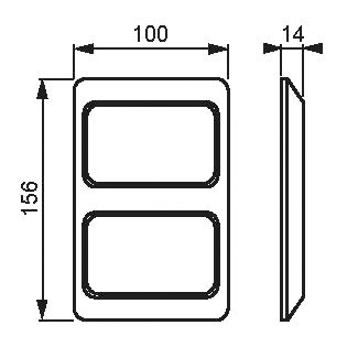 Peitelevy ABB Jussi 2522-100P 2-osainen 100mm