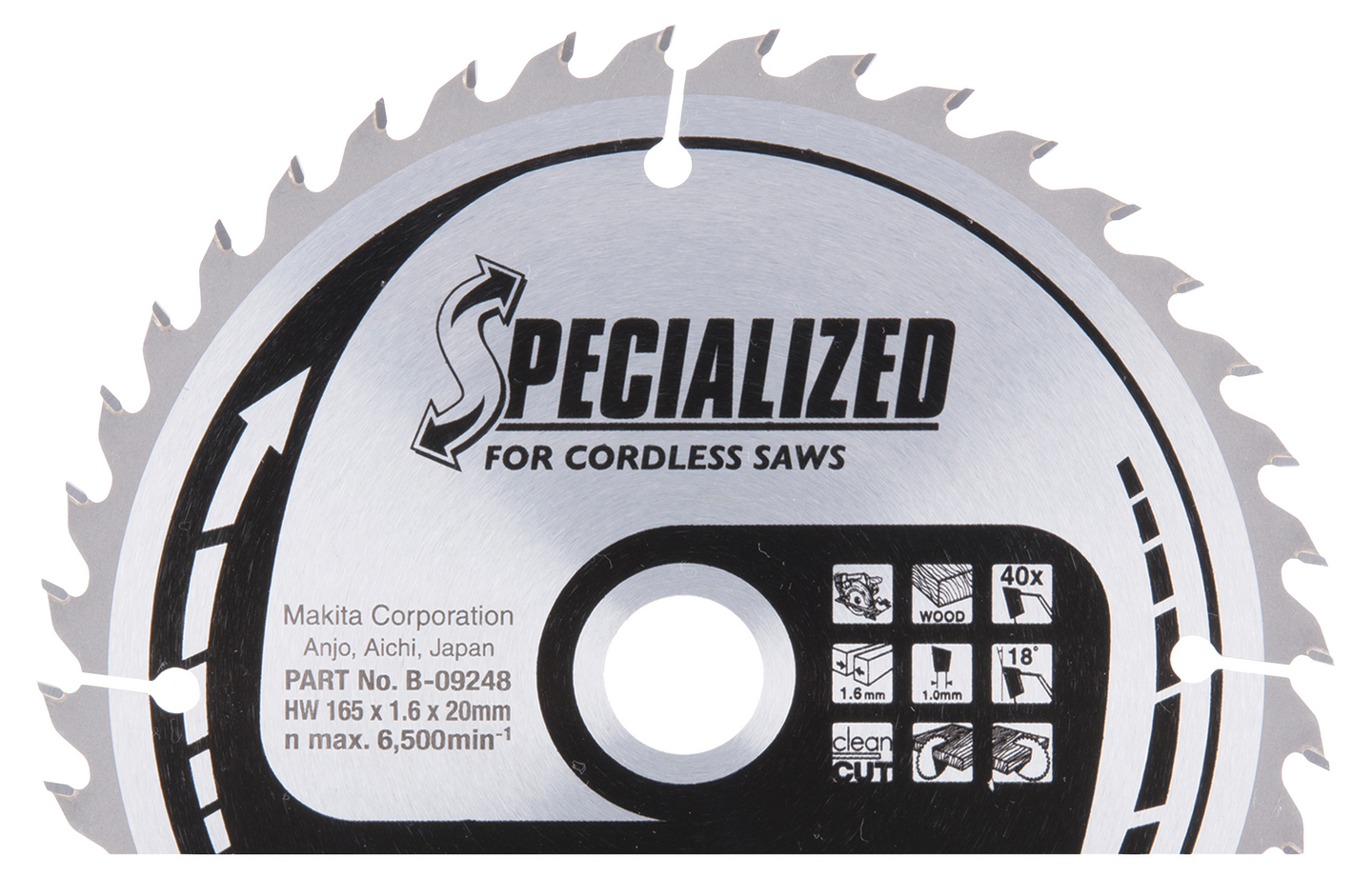 Pyörösahanterä Makita 165x20x1,6mm Z-40 B-09248