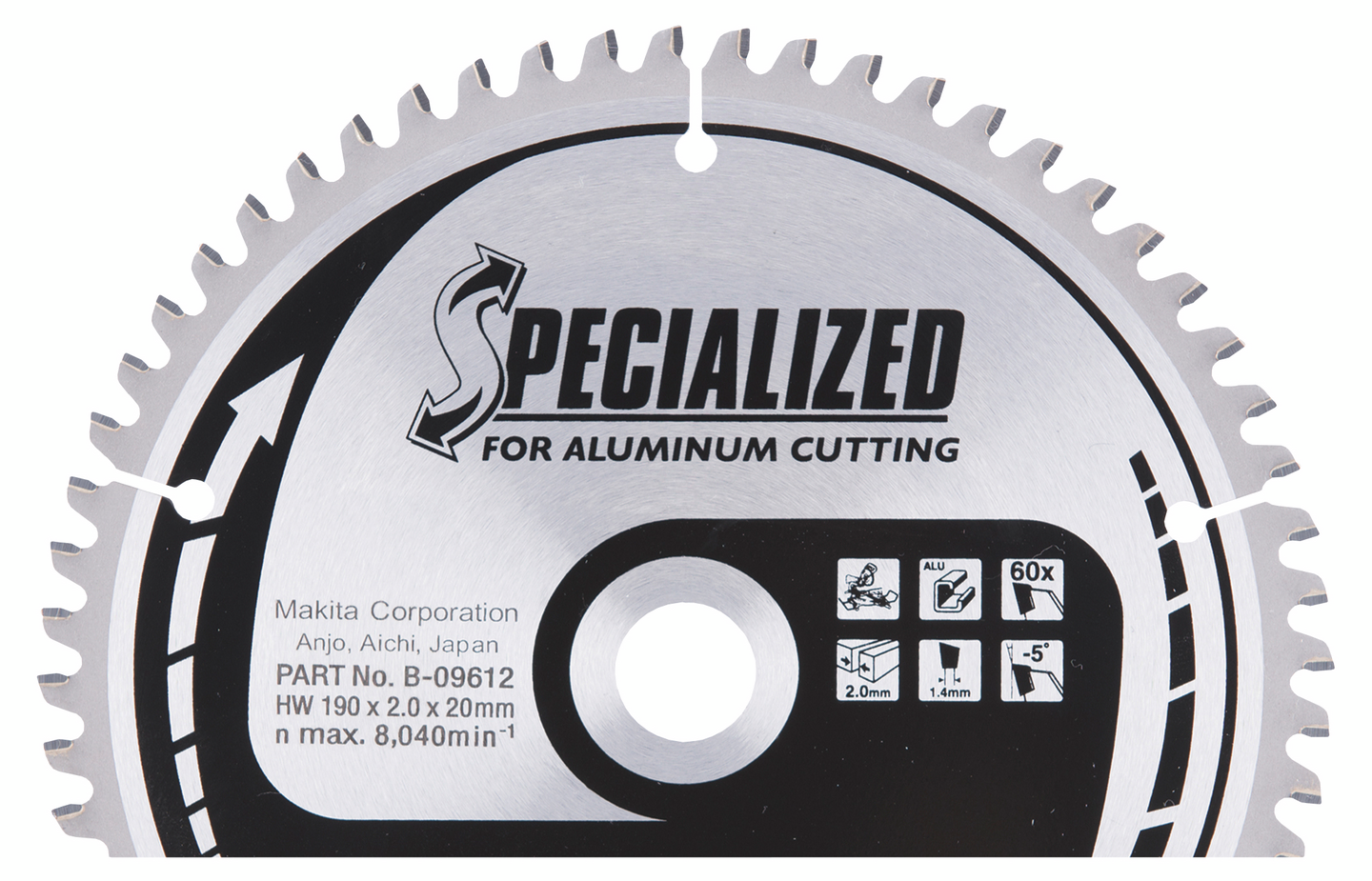 Pyörösahanterä Makita 190x20x2,0mm Z-60 B-09612