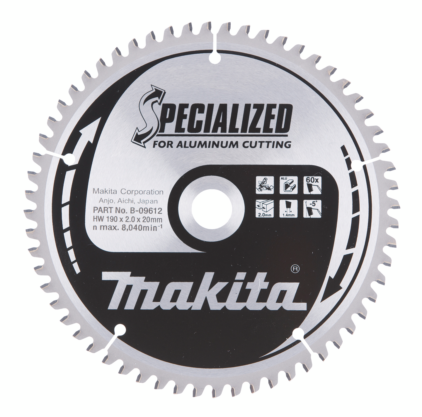 Pyörösahanterä Makita 190x20x2,0mm Z-60 B-09612