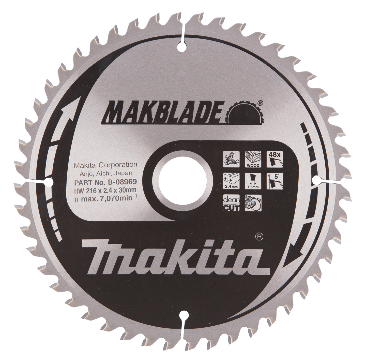 Pyörösahanterä Makita 216x30x2,4mm Z-48 B-08969