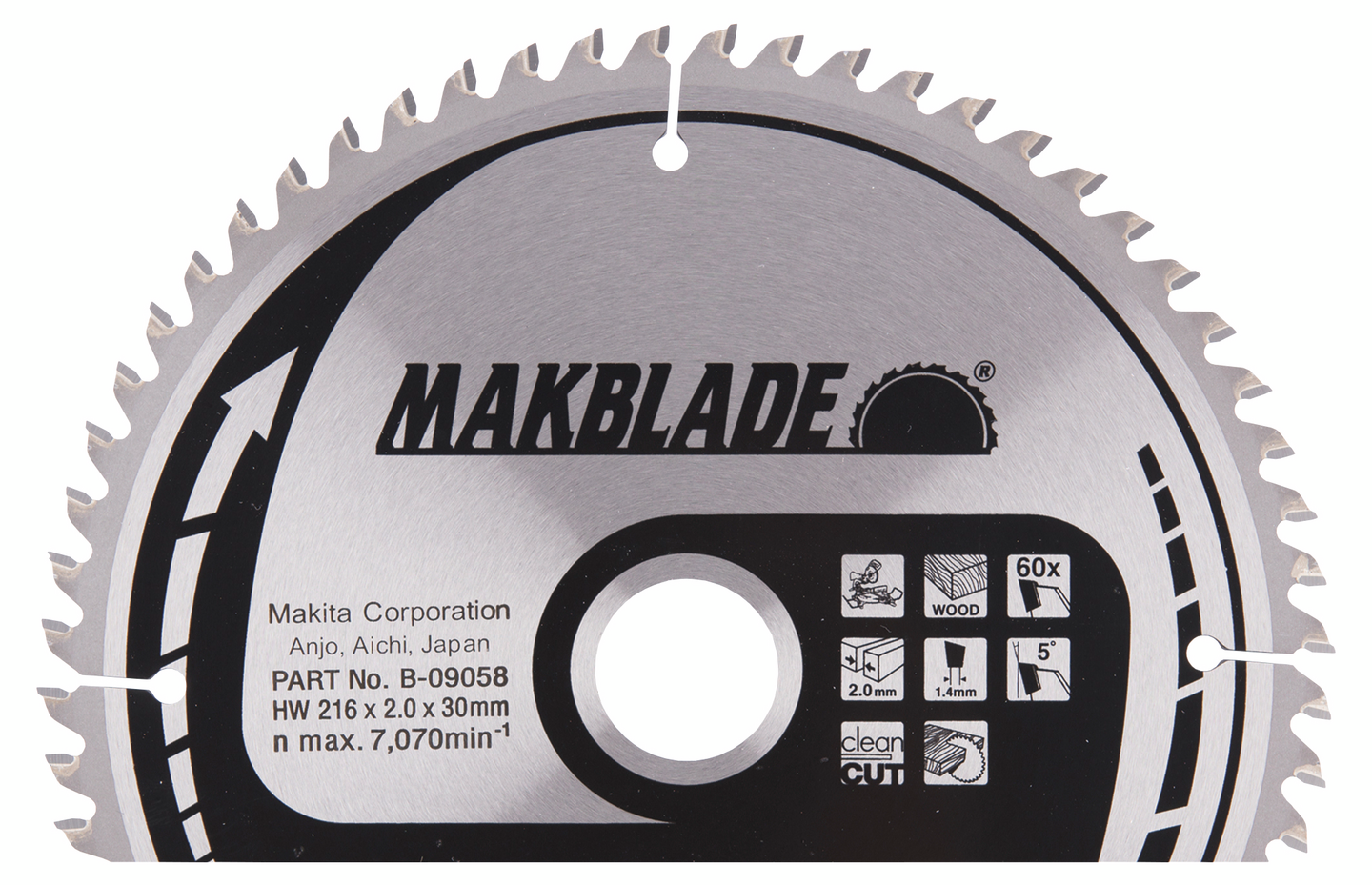 Pyörösahanterä Makita 216x30x2,0mm Z-60 B-09058