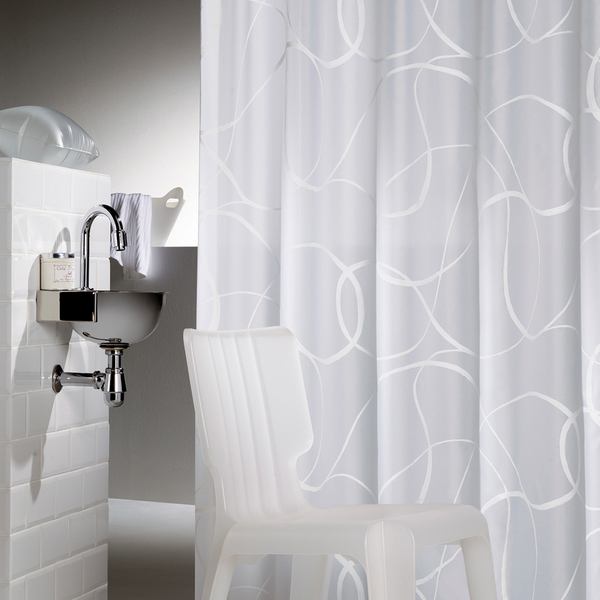 Suihkuverho Sealskin movement 180x200cm valkoinen tekstiili