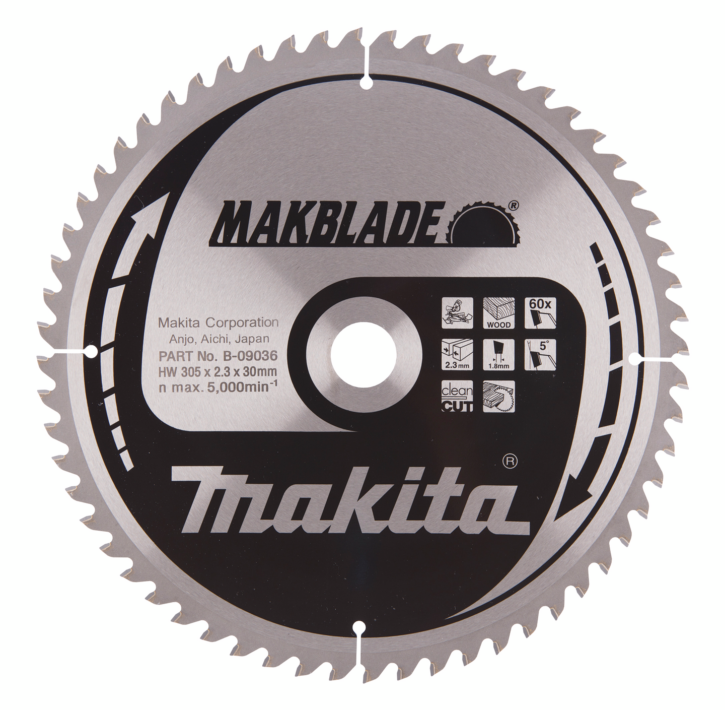 Pyörösahanterä Makita 305x30x2,3mm Z-60 B-09036
