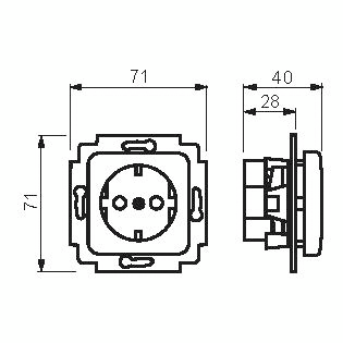 Uppopistorasia ABB 20EUCKS-212P 1-osainen Schuko keskiölevyllä