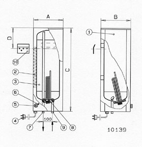Vedenlämmitin Jäspi VLK 100 2kW