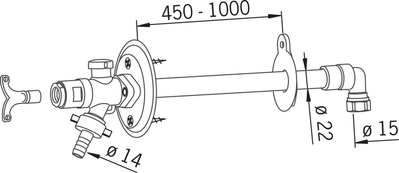 Vesipostiventtiili Oras dn15 431515