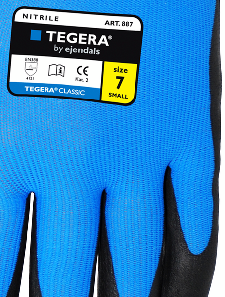 Työkäsineet TEGERA 887 nitriilivaahto sininen