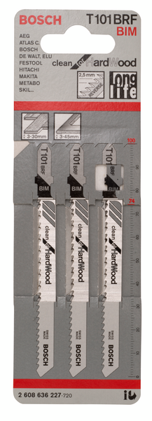 Pistosahanterä Bosch T 1 01 BRF 3kpl laminaatti