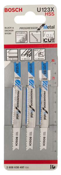 Pistosahanteräsarja Bosch 3-osainen puu/metalli