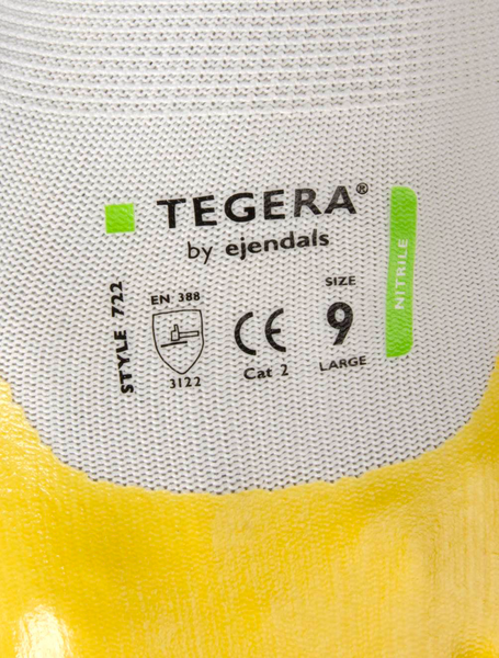Työkäsineet TEGERA 722 nitriili keltainen