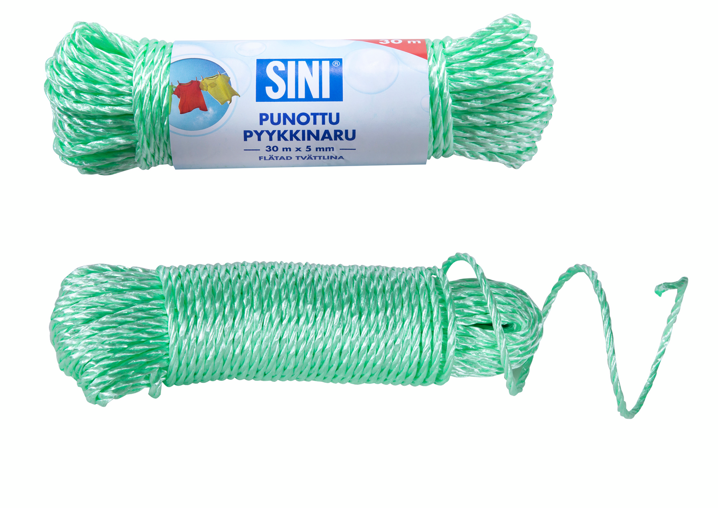 Pyykkinaru SINI punottu 5mm x 30m 1413