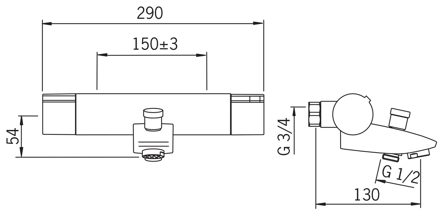 Amme-/suihkutermostaatti Oras Cubista 2875 JP