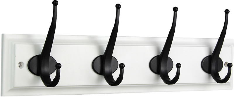 Vaatenaulakko Pisla Freda valkoinen 4 koukkua musta
