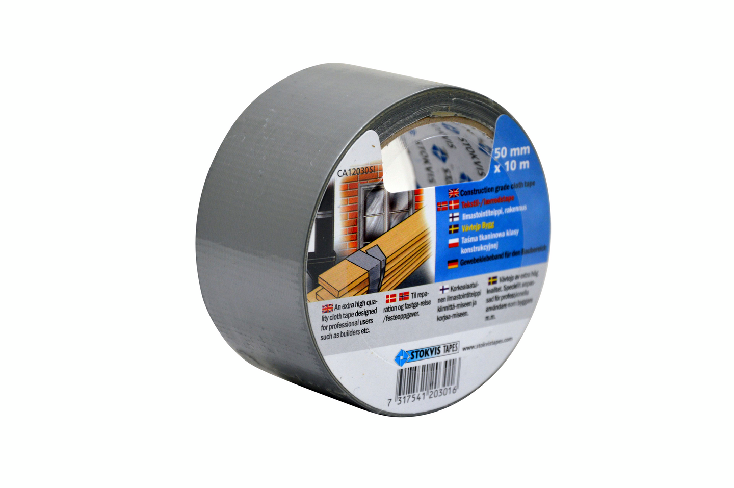 Kangasteippi Stokvis rakennus Harmaa 50mmx10m CA12030S