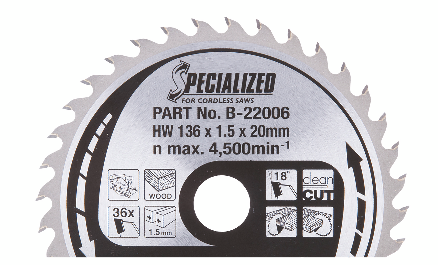 Pyörösahanterä Makita 136x20x1,5mm, Z-36 B-22006