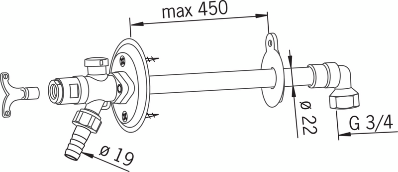 Vesipostiventtiili Oras Osypost NS20 431420