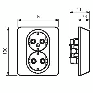 Uppopistorasia ABB Jussi 302EUJP 2-osainen peitelevyllä
