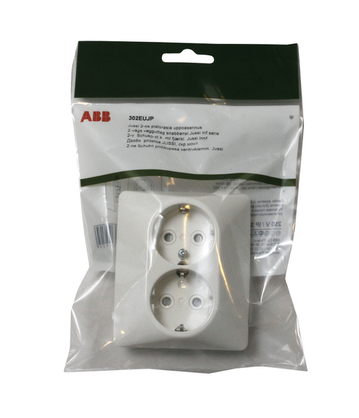 Uppopistorasia ABB Jussi 302EUJP 2-osainen peitelevyllä