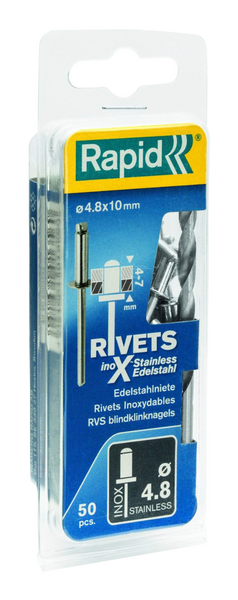 Vetoniitti Rapid 4,8x10mm rst 50kpl
