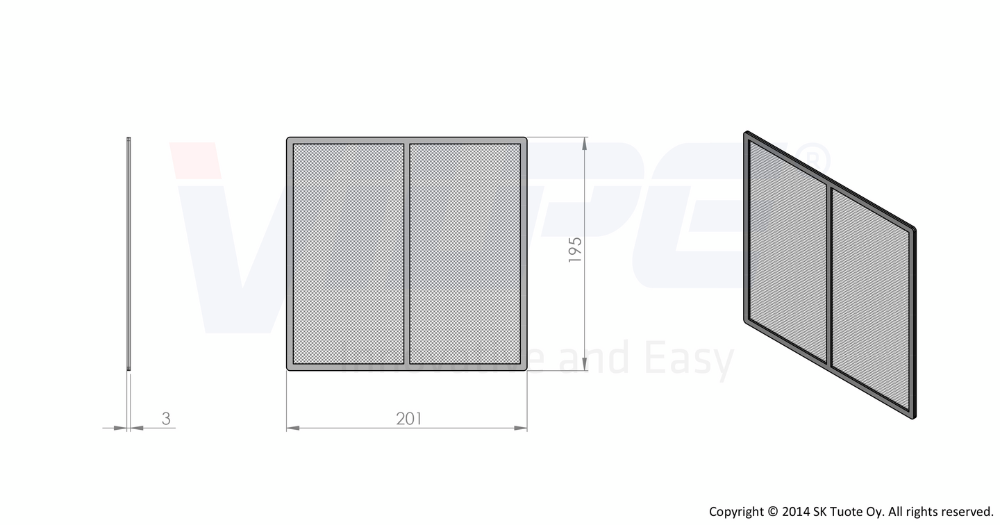 Hyönteisverkko VILPE 240x240 monitoimi-säleikkö