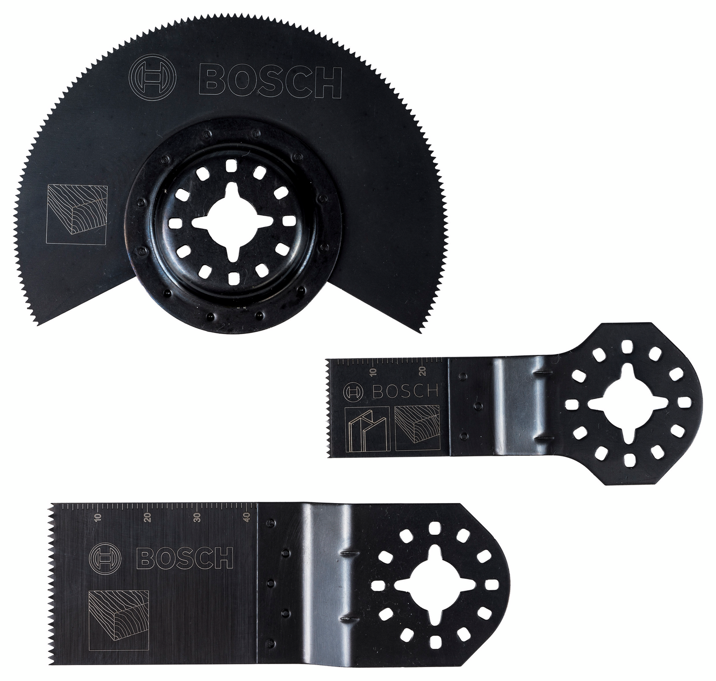 Monitoimikoneen teräsarja Bosch puu 3-osainen