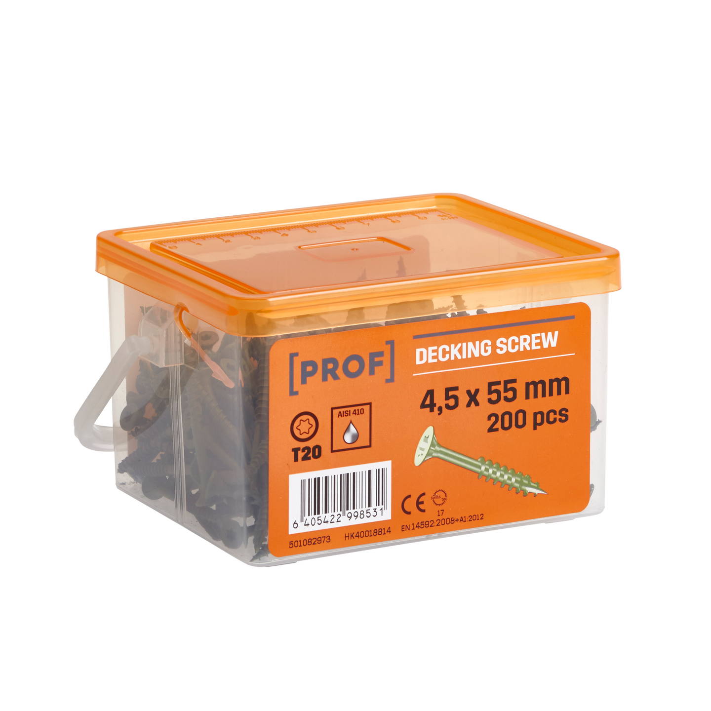 Terassiruuvi PROF 4,5x55 rst T20 vihreä 200kpl