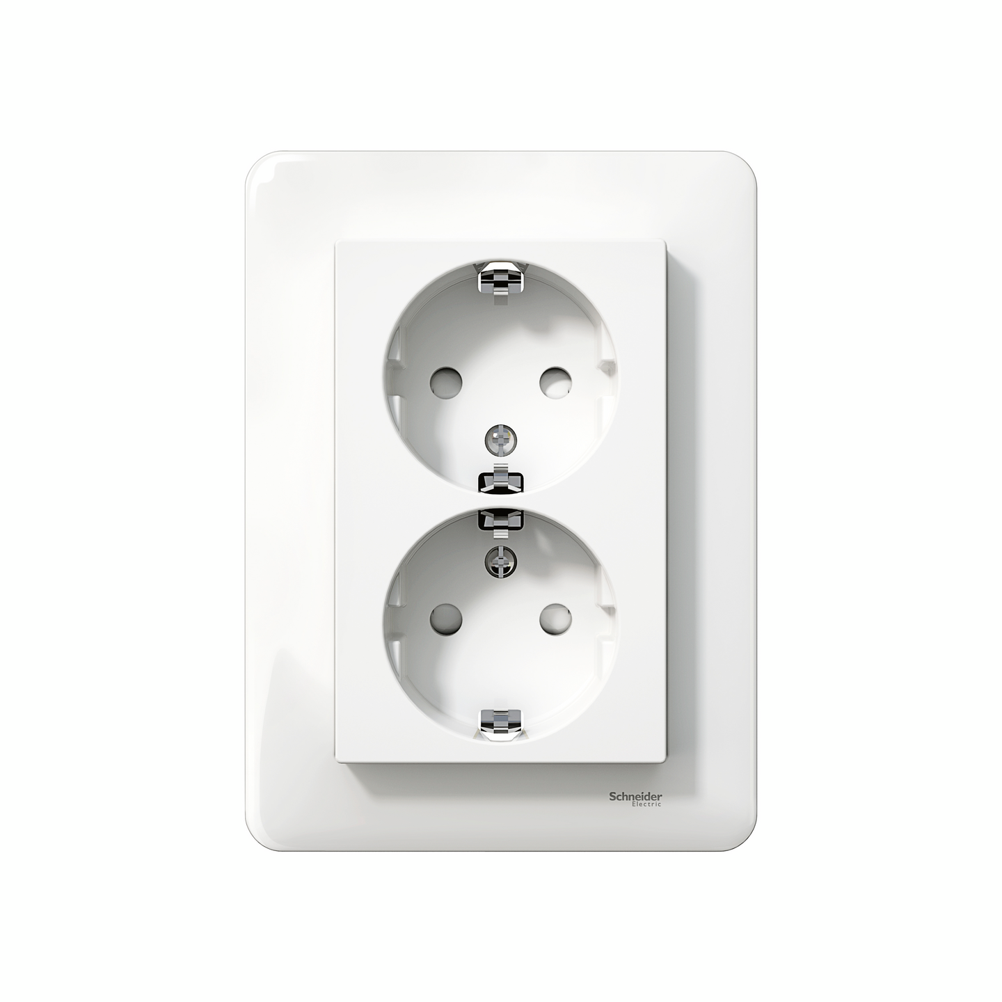Pistorasia Schneider Electric Exxact 2-osainen keskiölevy valkoinen - K ...