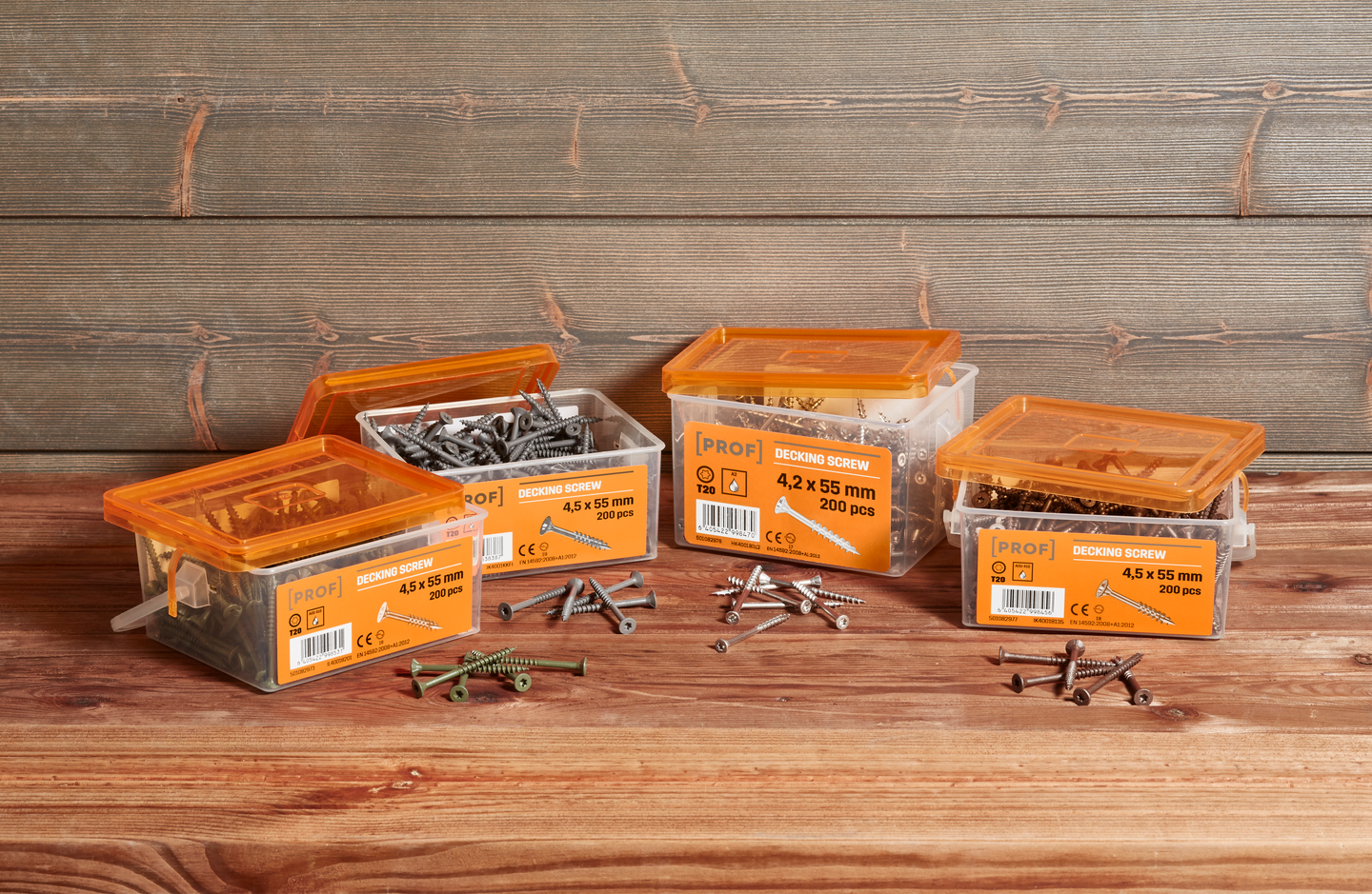 Terassiruuvi PROF 4,5x55 rst T20 ruskea 200kpl