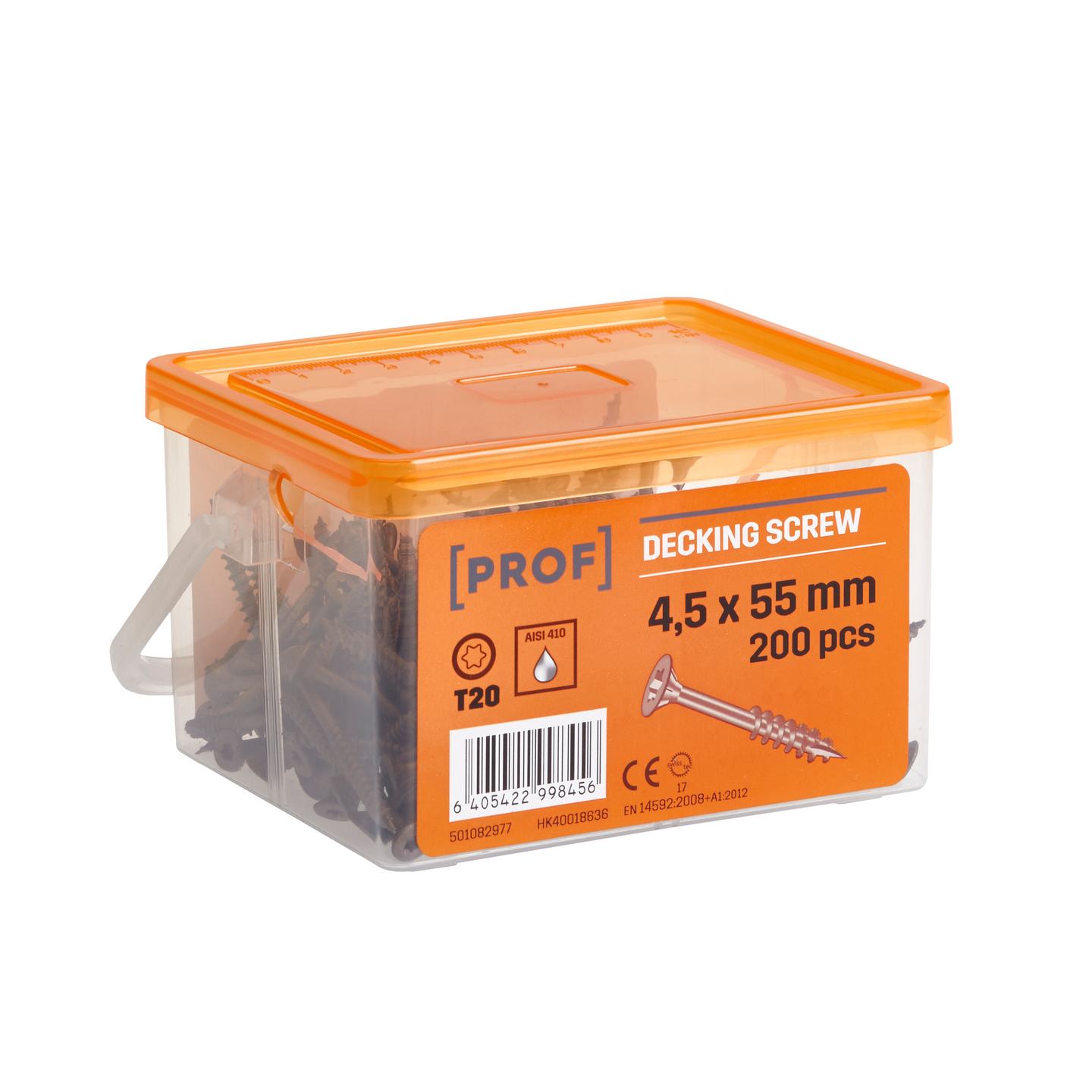 Terassiruuvi PROF 4,5x55 rst T20 ruskea 200kpl