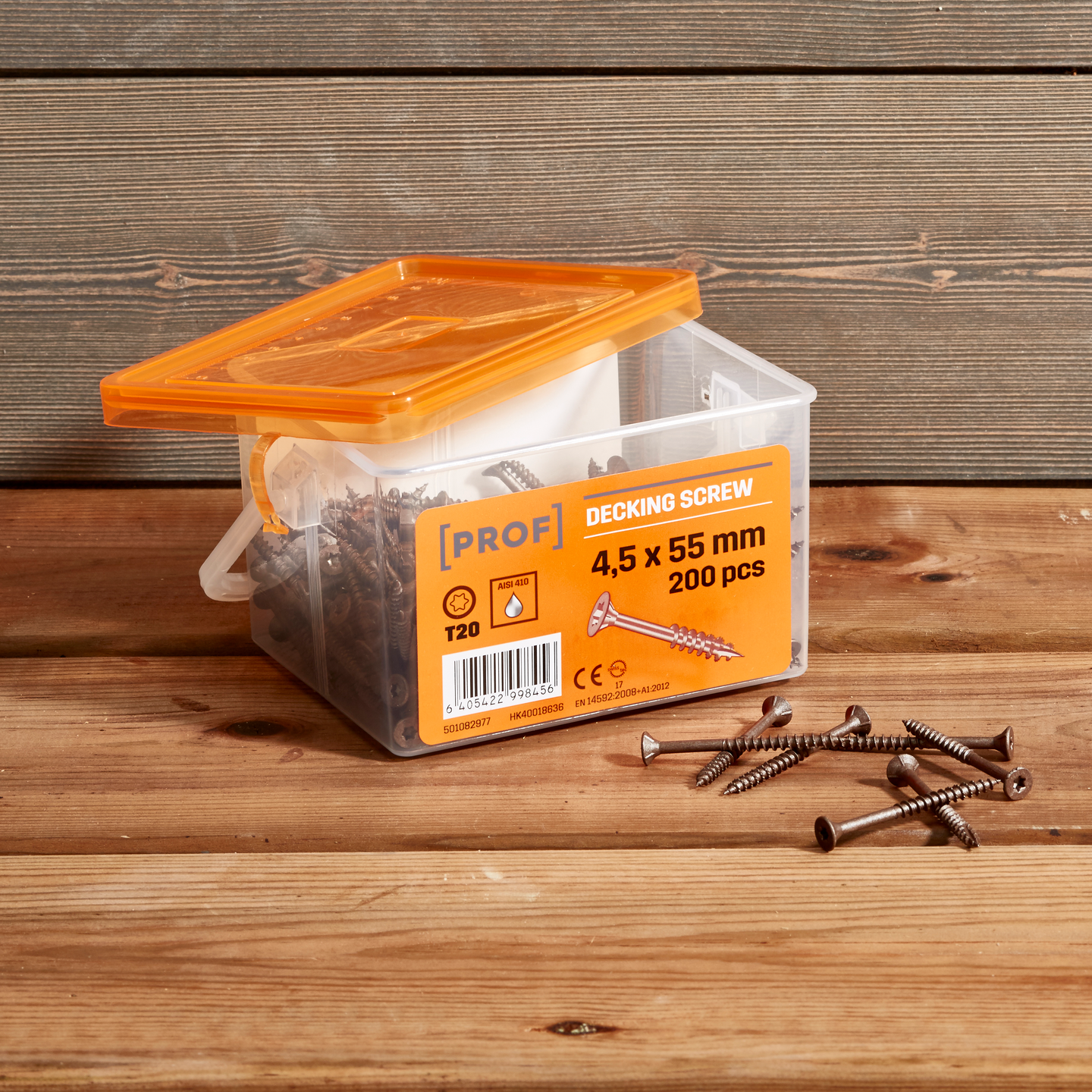 Terassiruuvi PROF 4,5x55 rst T20 ruskea 200kpl