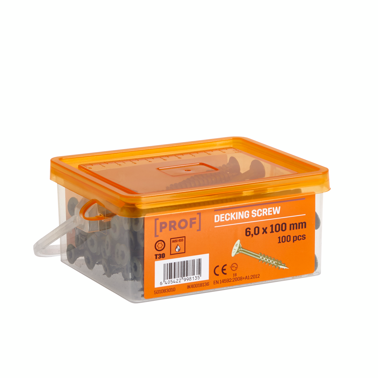 Terassiruuvi PROF 6x100 rst T30 vihreä 100kpl