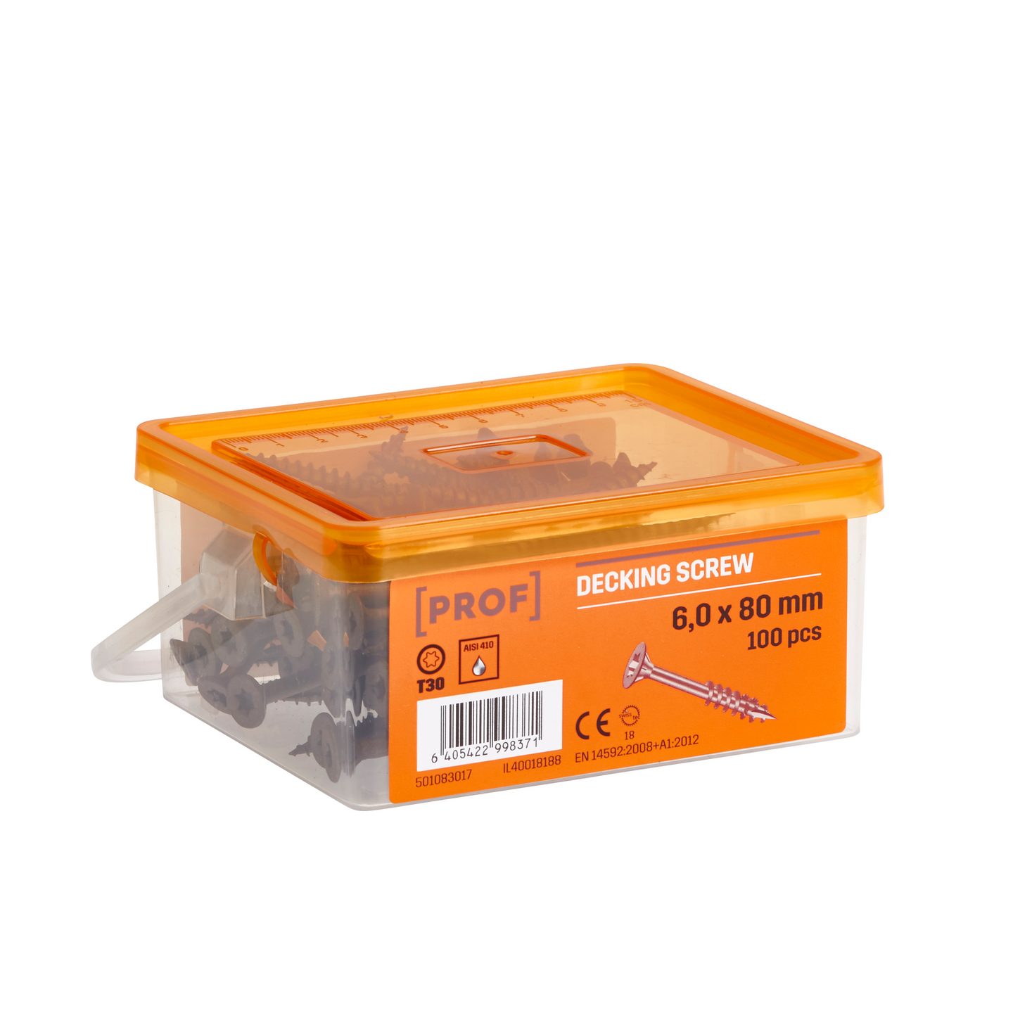 Terassiruuvi PROF 6x80 rst T30 ruskea 100kpl