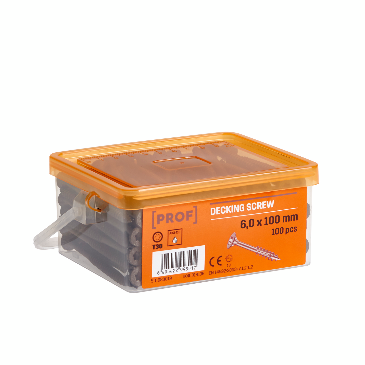 Terassiruuvi PROF 6x100 rst T30 ruskea 100kpl