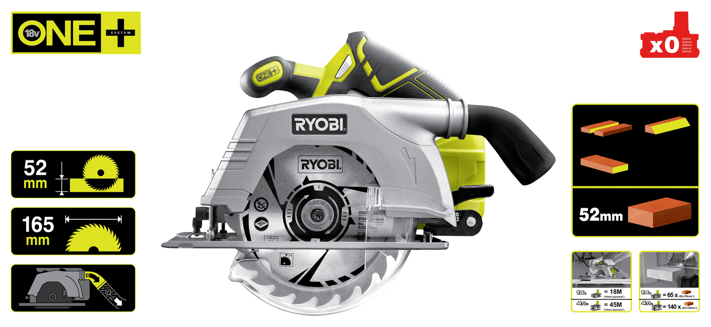 Akkupyörösaha Ryobi R18CS-0 18V ONE+ runko