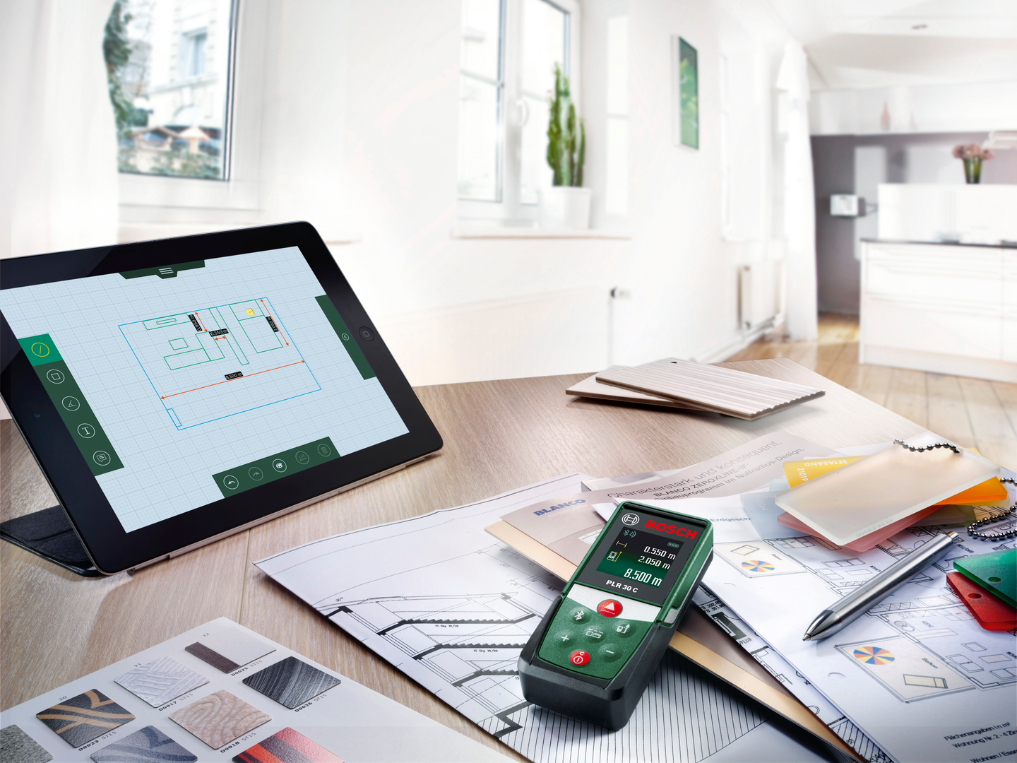 Etäisyysmittalaite Bosch PLR 30 Connect