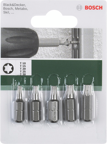 Ruuvikärkisarja Bosch TX10-30 25mm 5-osainen