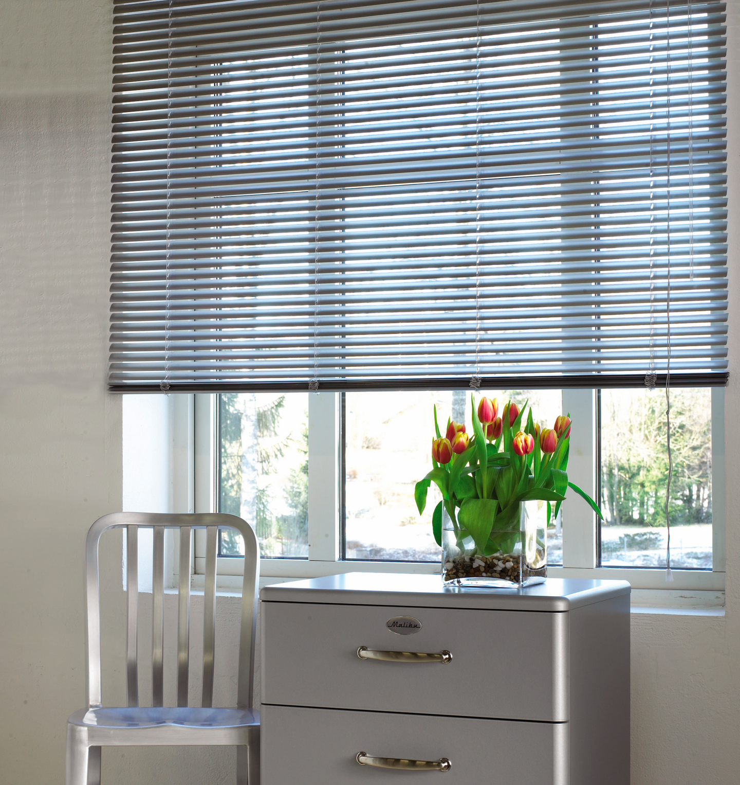 Sälekaihdin Kirsch alumiini 25mm 60x160cm hopea