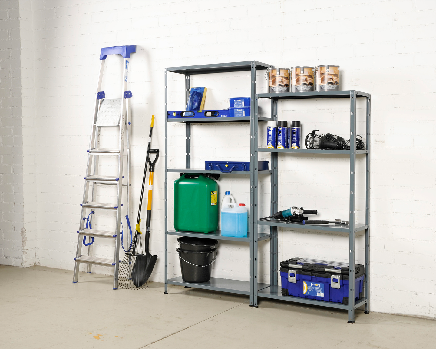 Varastohylly PROF 150x75x30cm/4 hyllyä/50kg harmaa