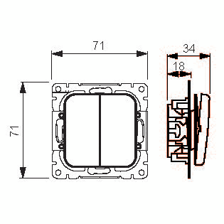 Uppokytkin 6+6 ABB Jussi 10666UP