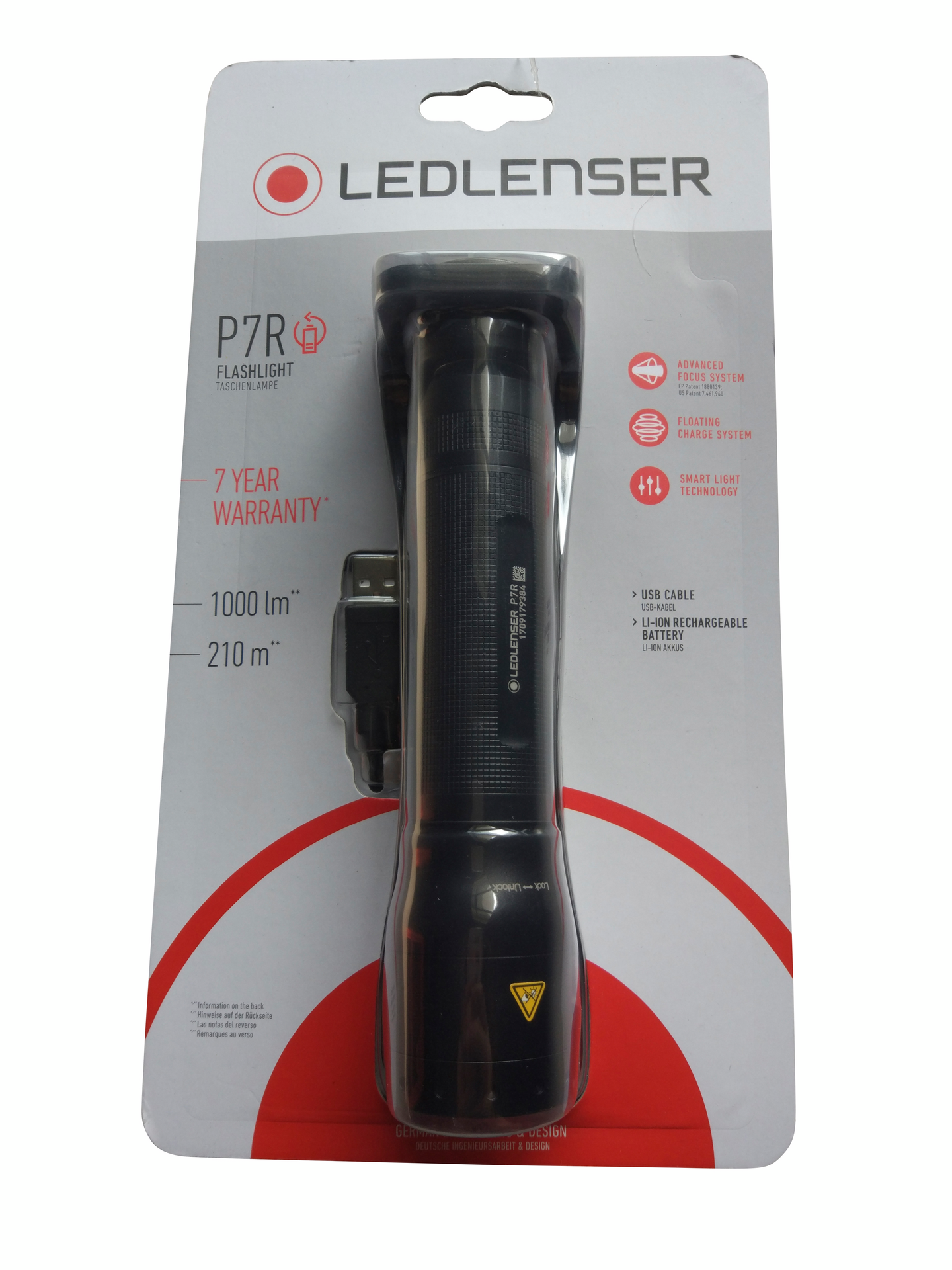 Käsivalaisin Ledlenser P7R ladattava 1000lm