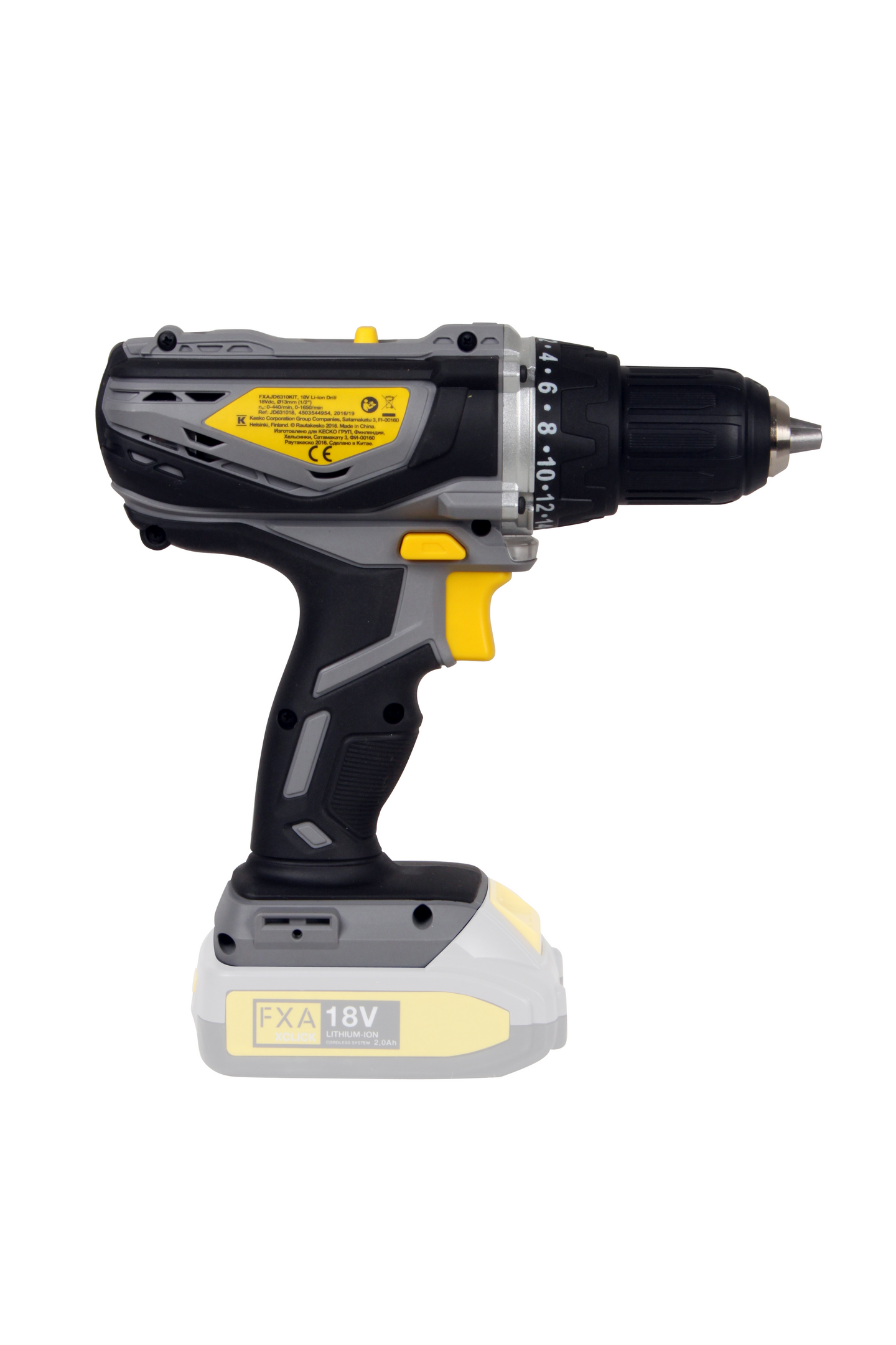 Akkuporakone FXA 18V XCLICK runkoversio ilman akkua