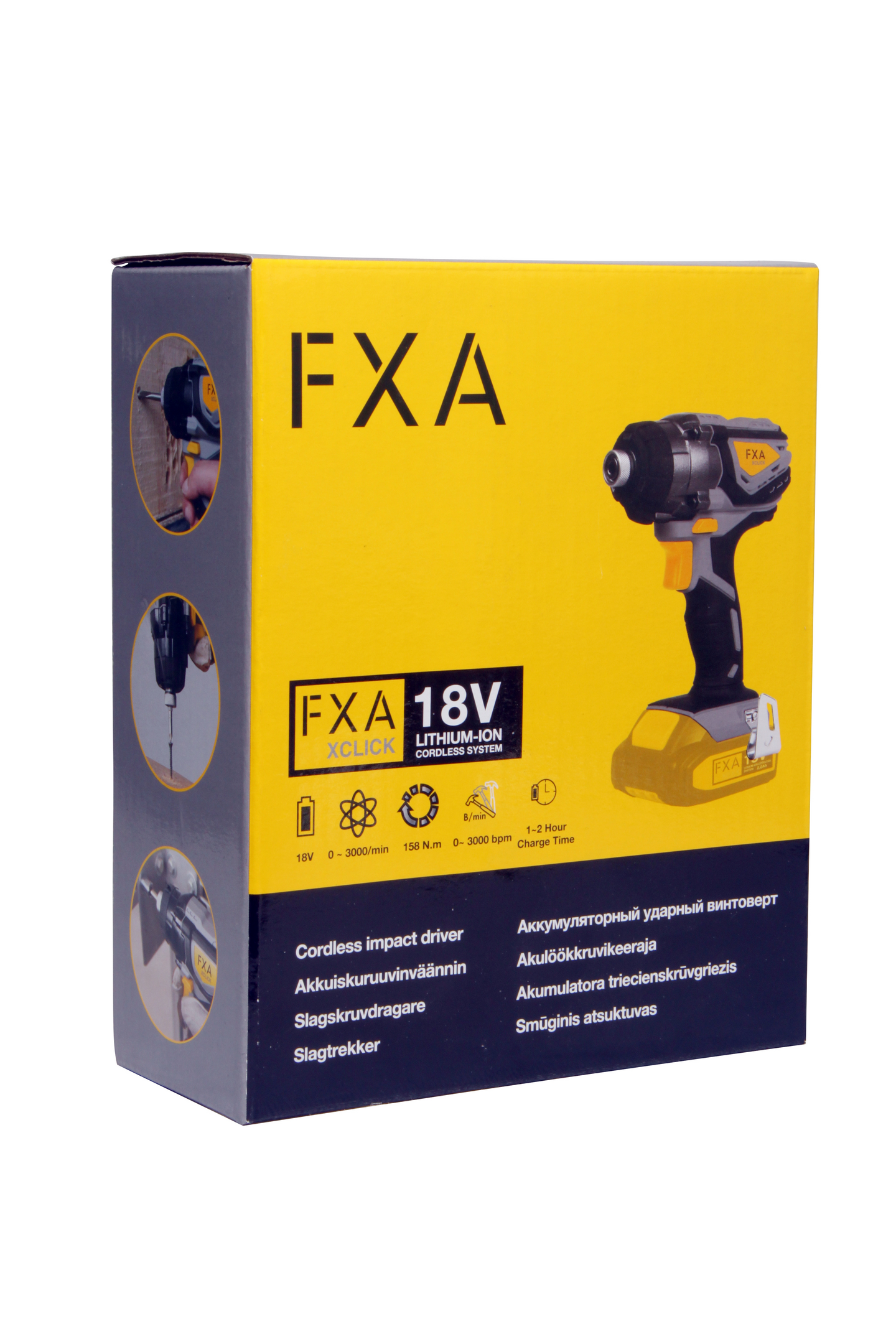 Akkuiskuruuvinväännin FXA 18V XCLICK runkoversio ilman akkua